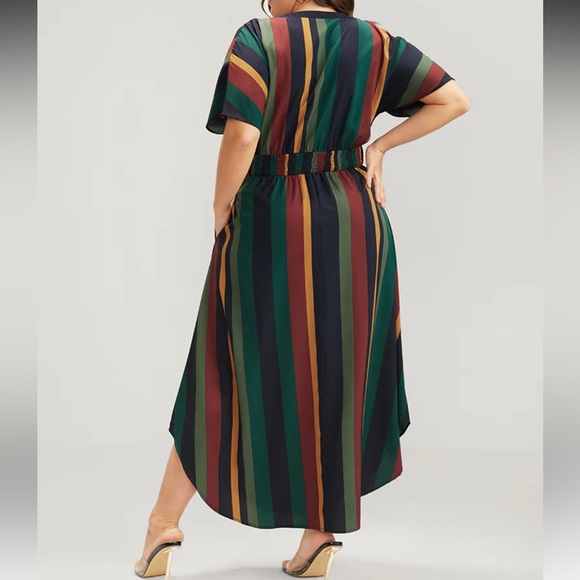 Stipe Dress Black Blue Gold Green - Picture 3 of 3